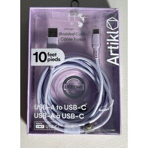 10ft USB-A to USB-C cord braided cable NEW